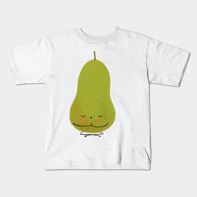 Meditating pear Kids T-Shirt by rocioalb